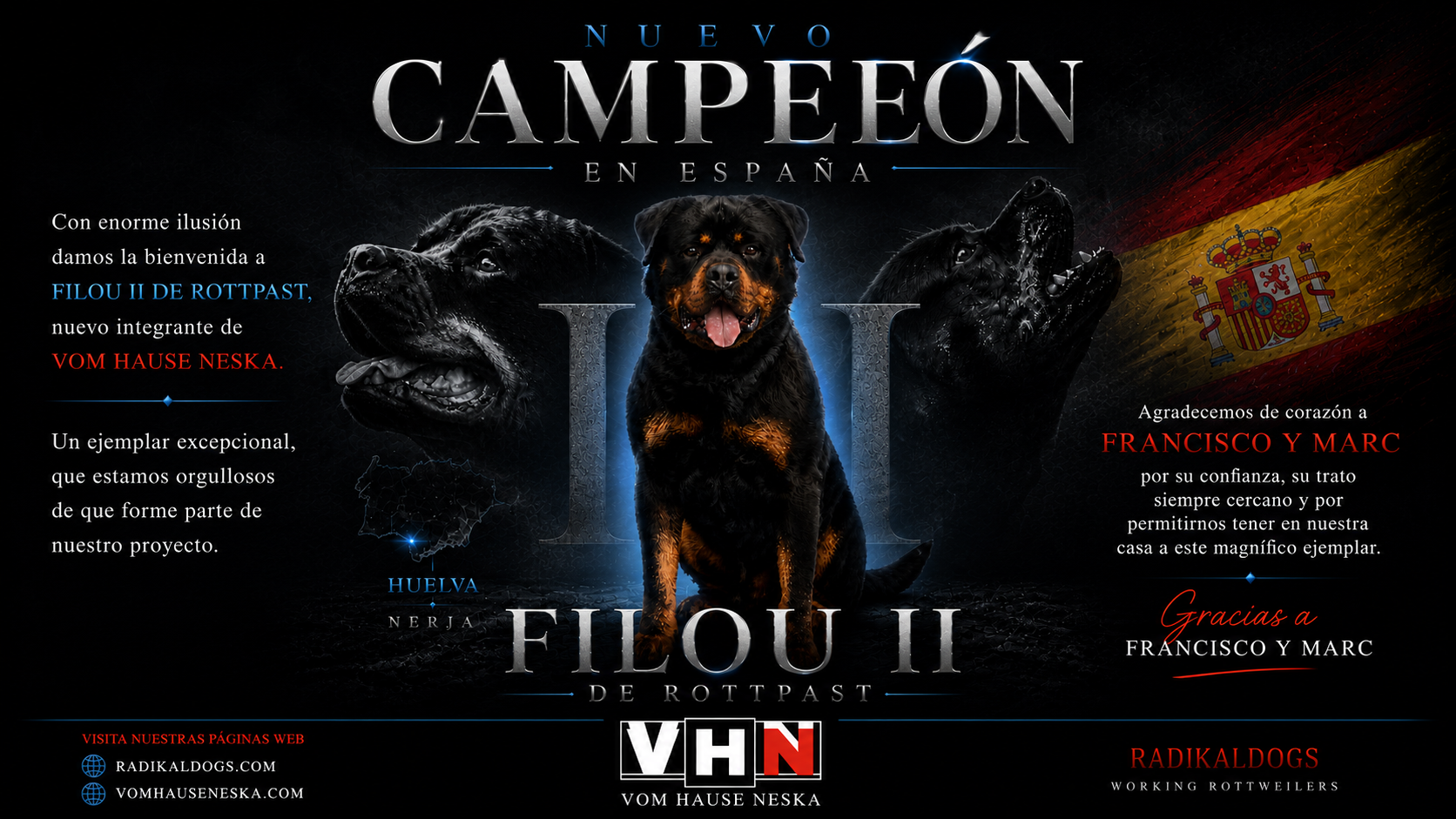 Filou II de Rottpast Campeón de España de Belleza 2026 presentado por Vom Hause Neska